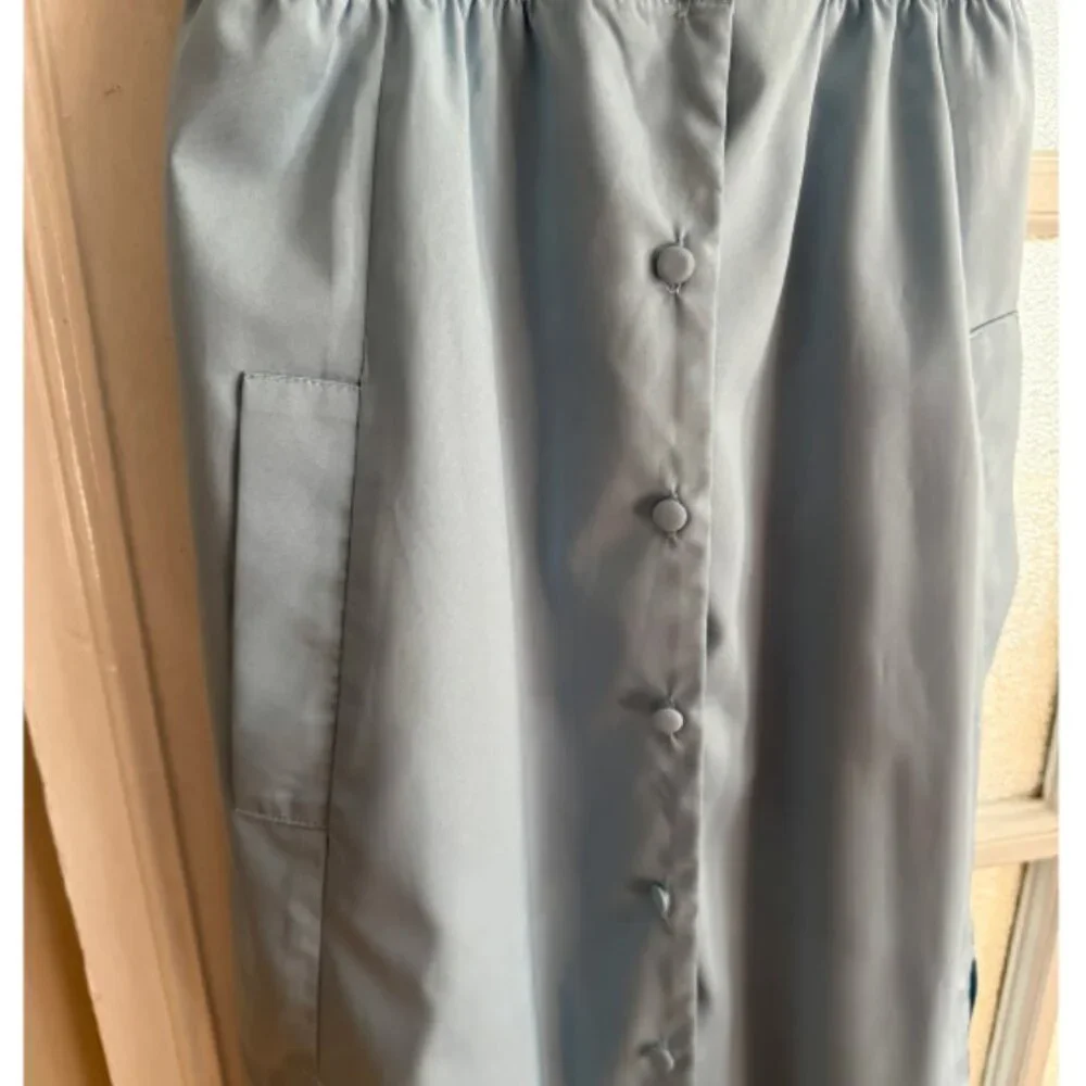 J.O.A. Los Angeles Blue Midi Dress XS Button Front Strappy Tie Waist XSmall - Picture 3 of 5